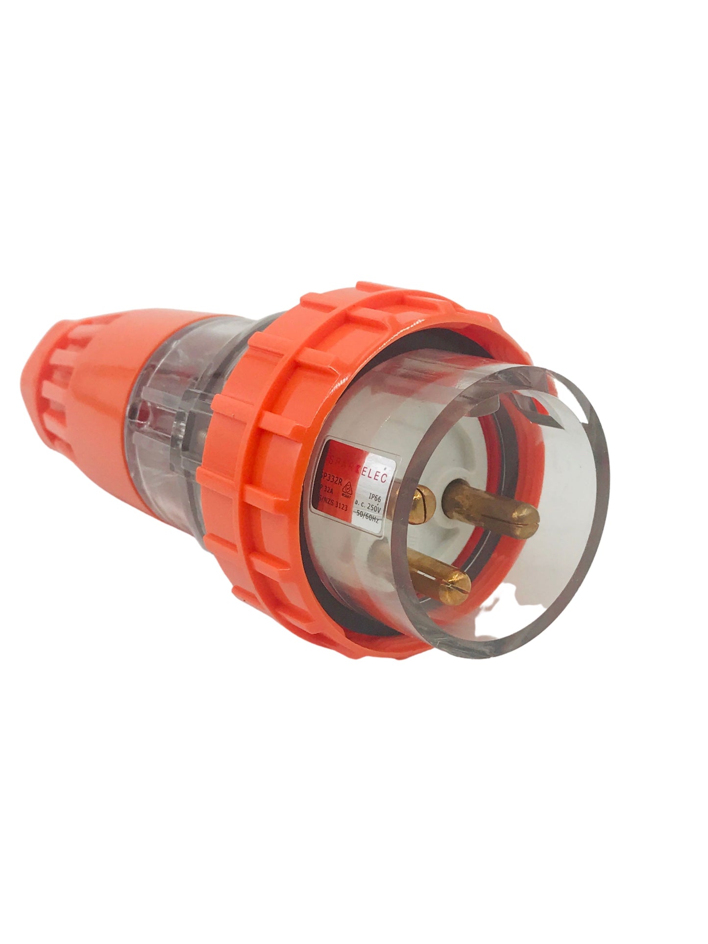SPARKELEC - 3-Pin 32amp Single Phase, Round Straight Plug,  IP66